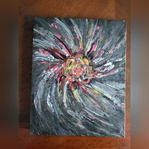 "Cosmic Flower of Life" Painting 5x7 Acrylic on Canvas